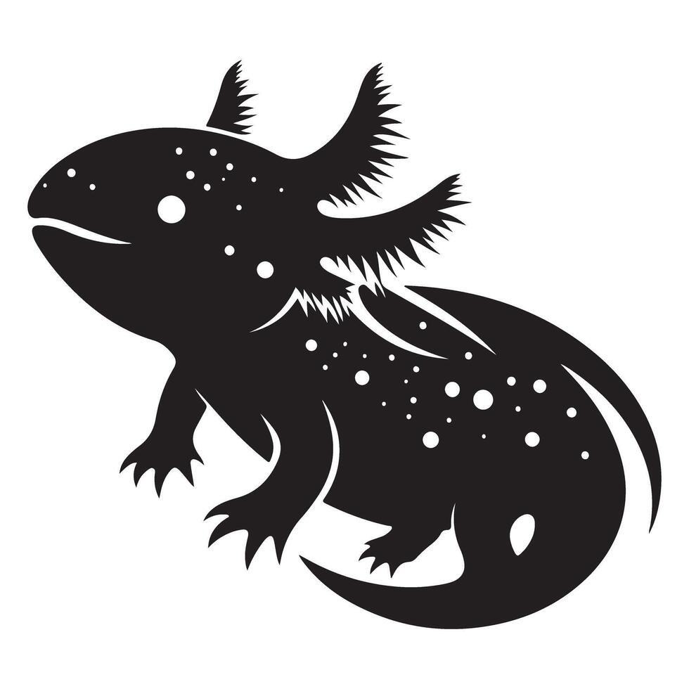 Adorable Axolotl Silhouette Illustration for Pet Lovers Design Projects vector
