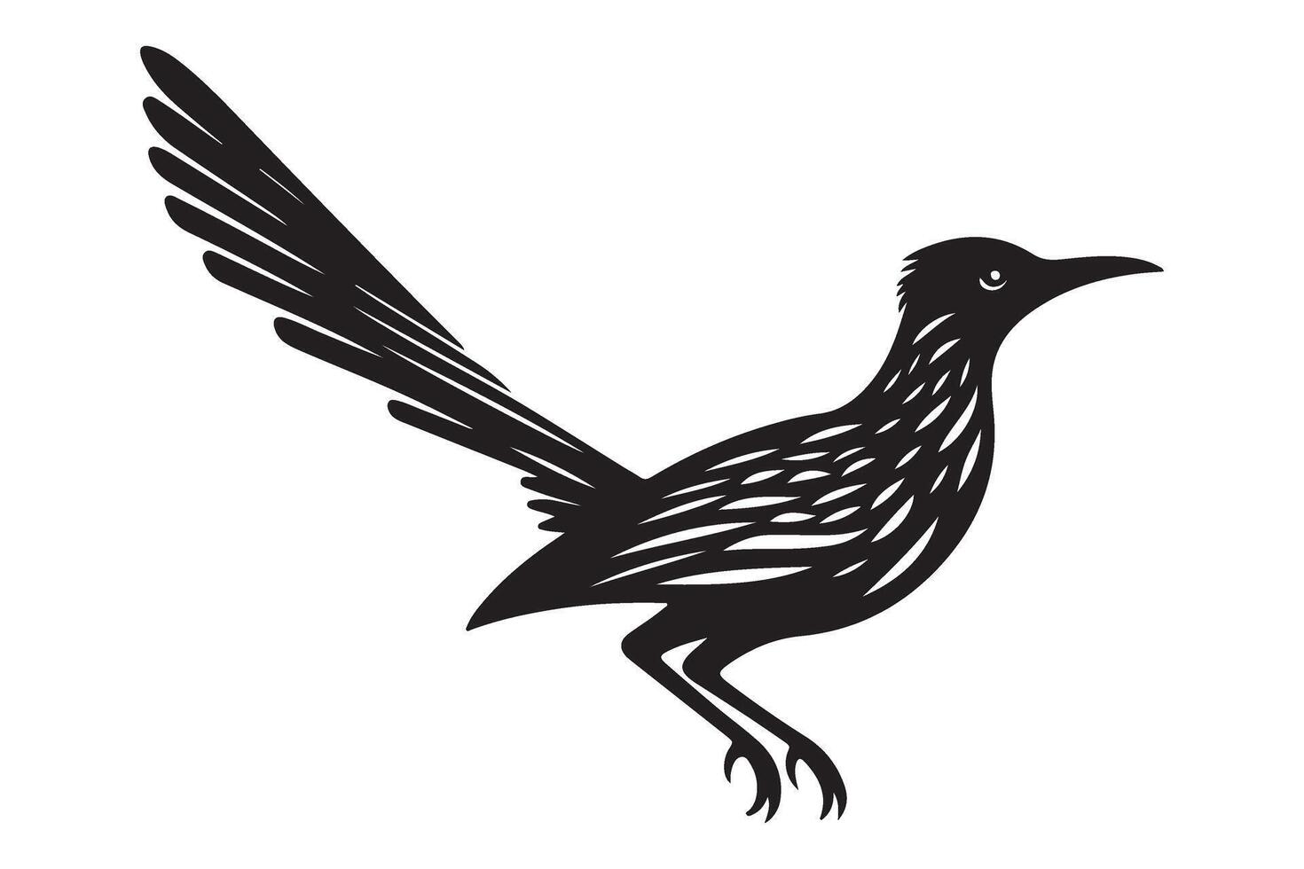 Stylized Roadrunner Illustration Running Graphic Silhouette vector