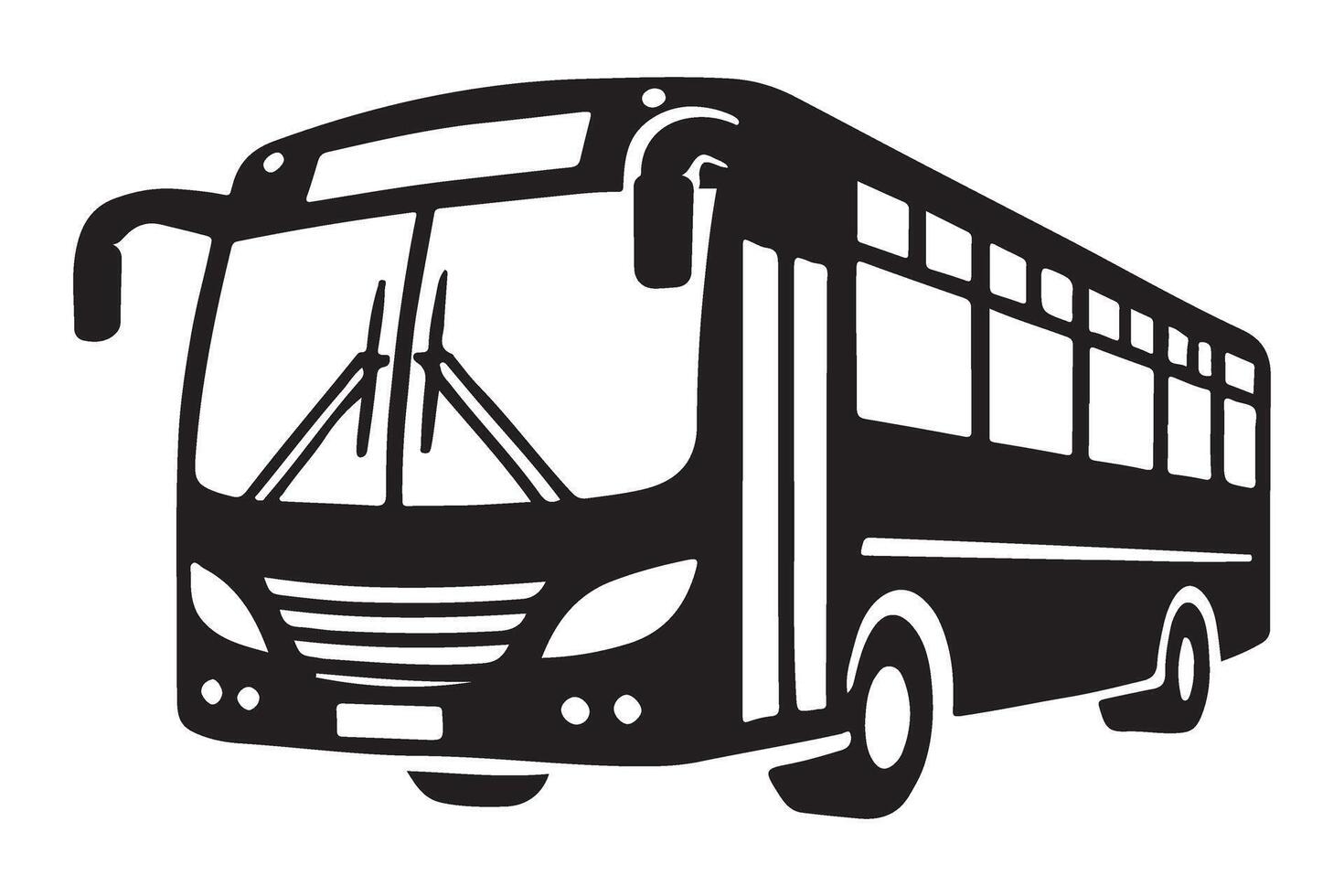 Modern Bus Silhouette Graphic for Transportation and Travel Designs vector