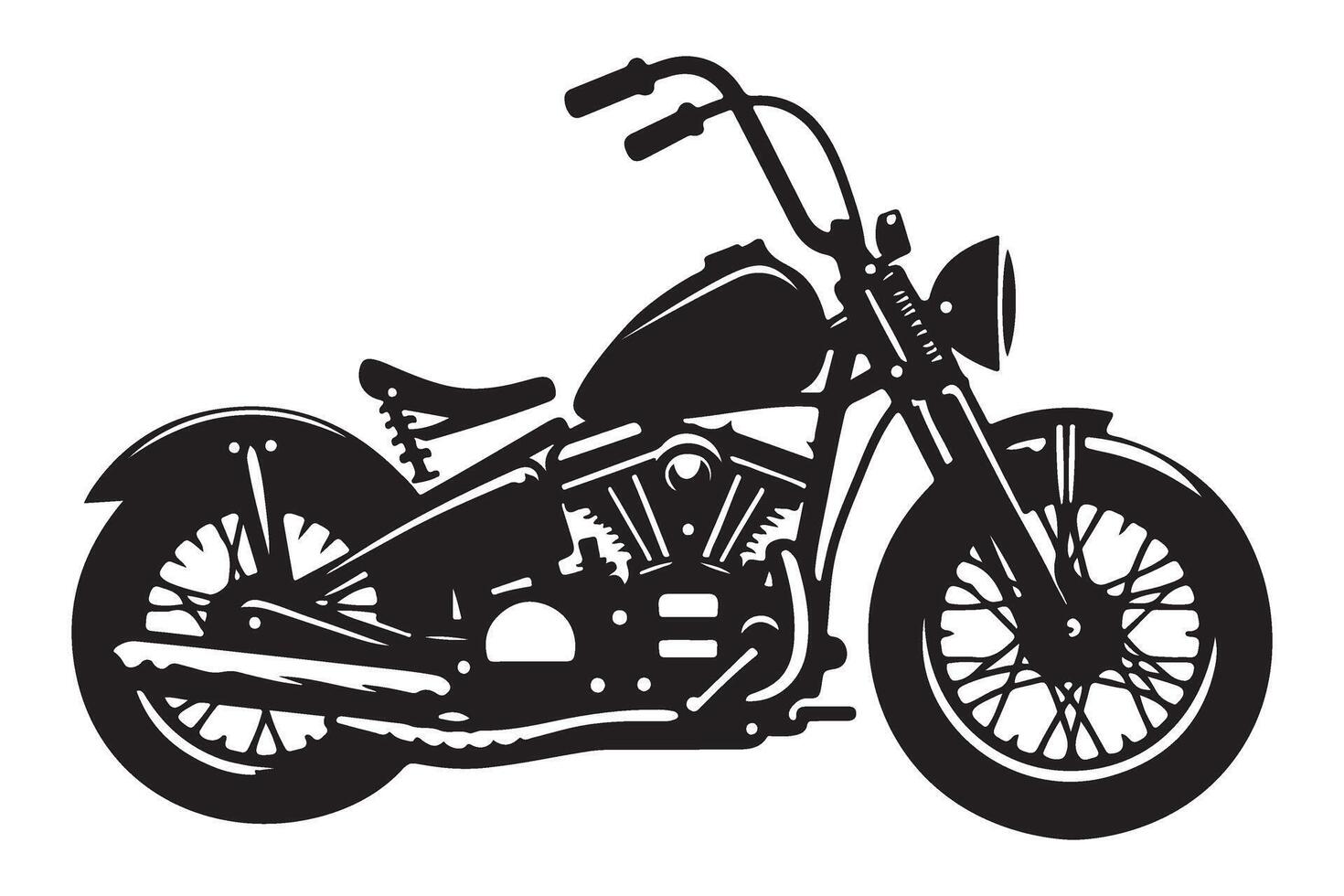 Chopper motorcycle silhouette design for apparel and print vector