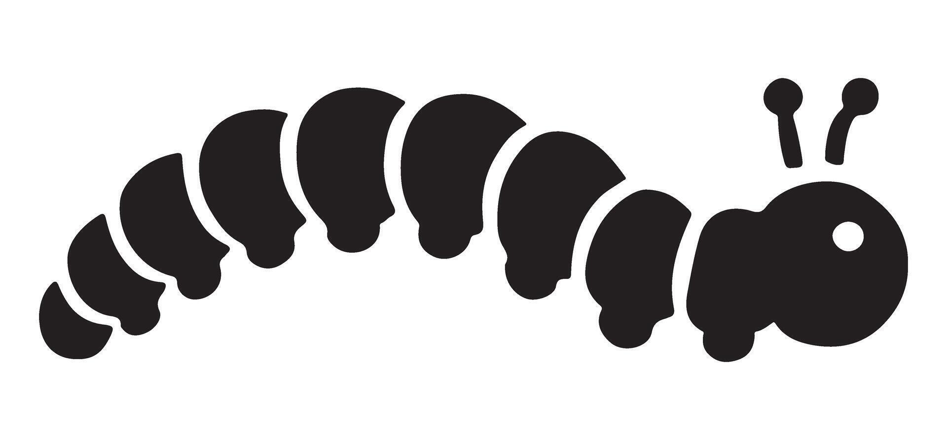 Simple Caterpillar Silhouette Illustration For Educational Resources vector