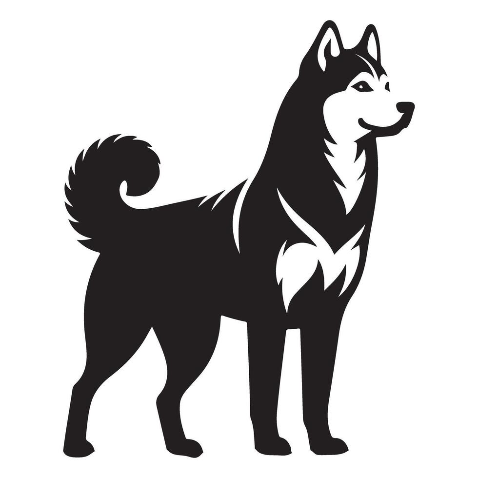 Husky Dog Silhouette Illustration A Noble Breed Design vector
