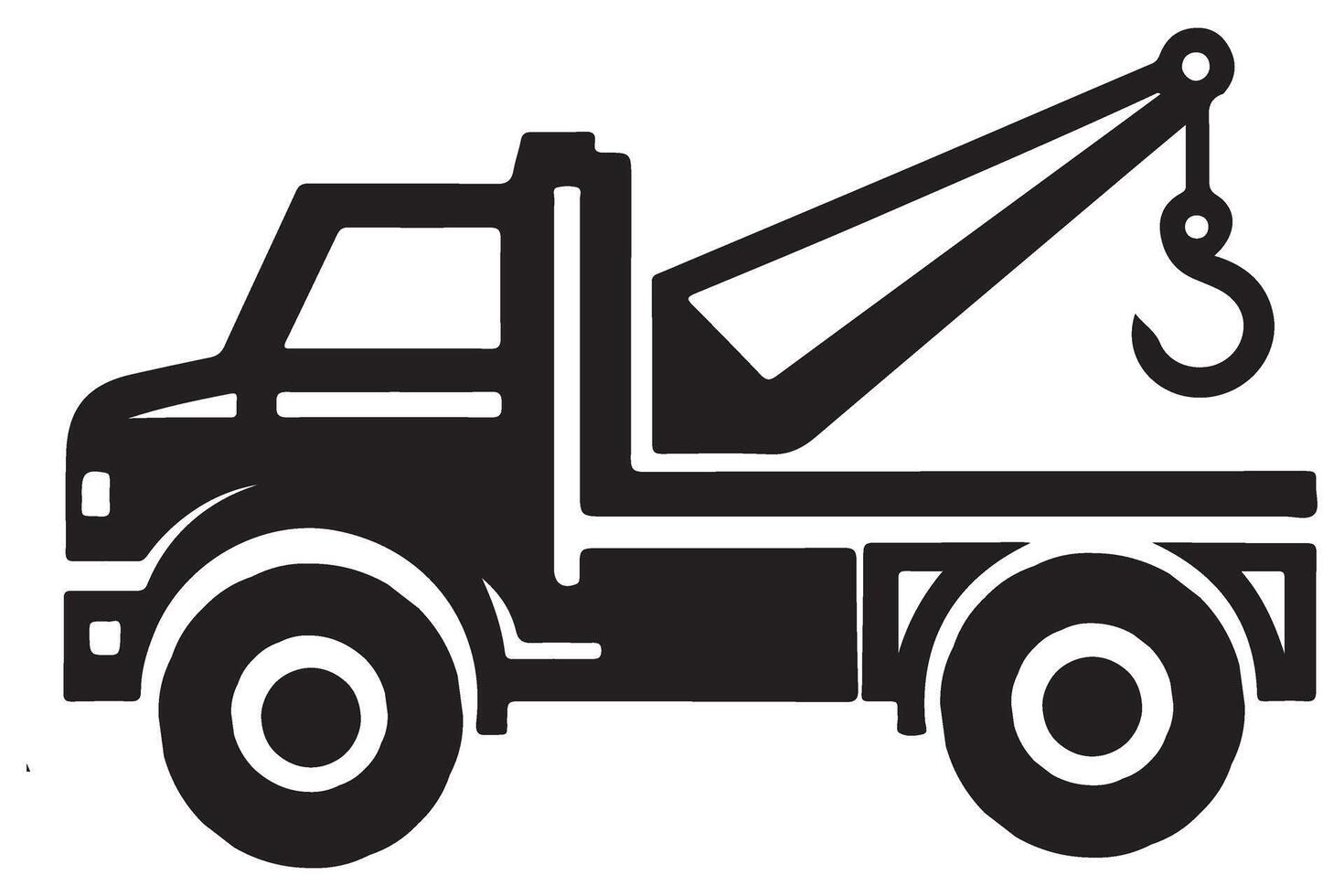 Fast Towing Services Silhouette Truck Illustration Vehicle Recovery Solutions vector