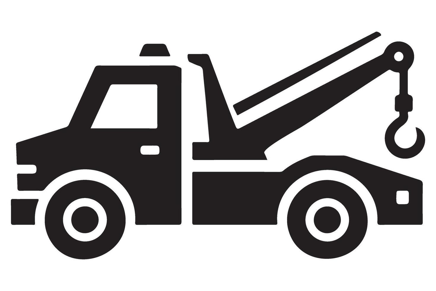 Tow Truck Support Silhouette Emergency Vehicle Roadside Assistance vector