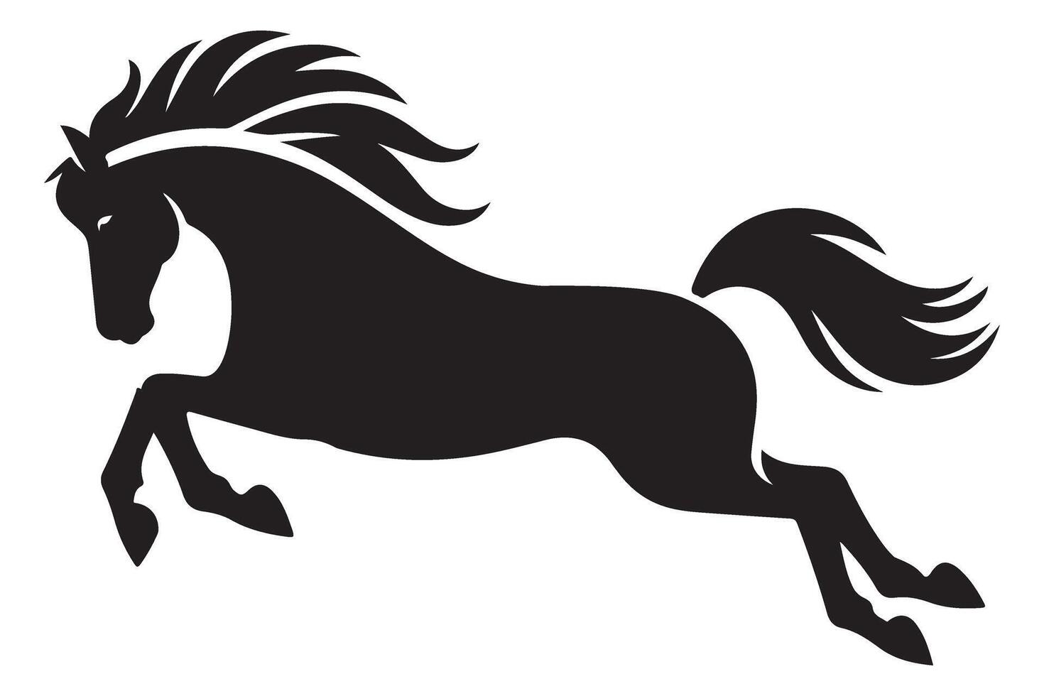Dynamic Black Horse Silhouette Illustration for Creative Projects vector