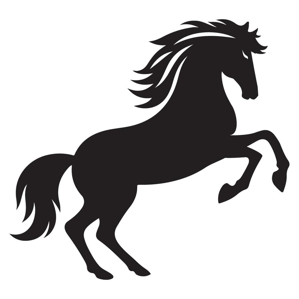 Powerful Stallion Horse Silhouette Design Unleashing the Spirit vector