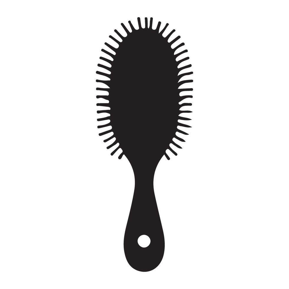 Stylish Oval Hair Brush Silhouette for Detangling and Smoothing Hair vector