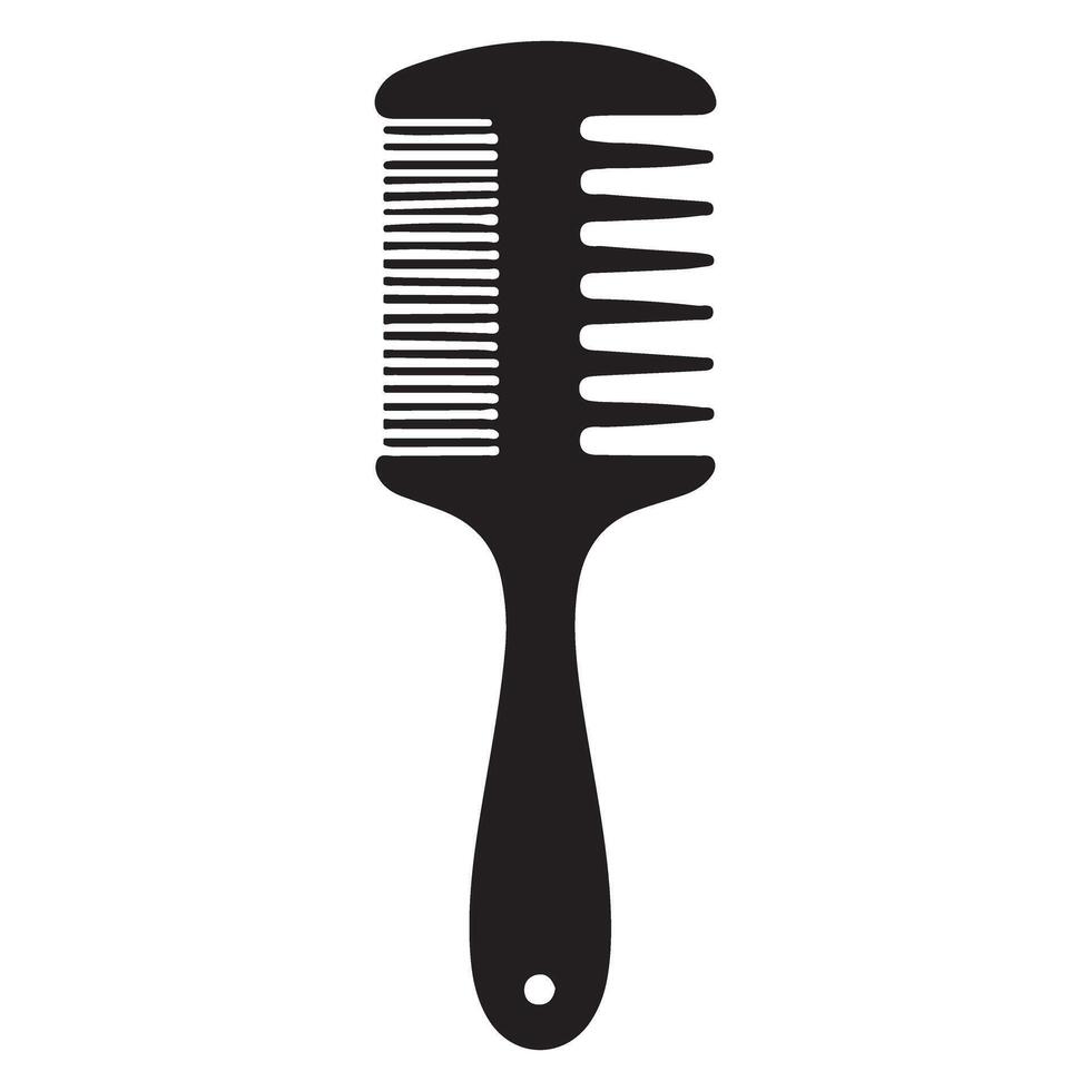 Wide Tooth Comb with Fine Teeth for Curly Hair Illustration vector