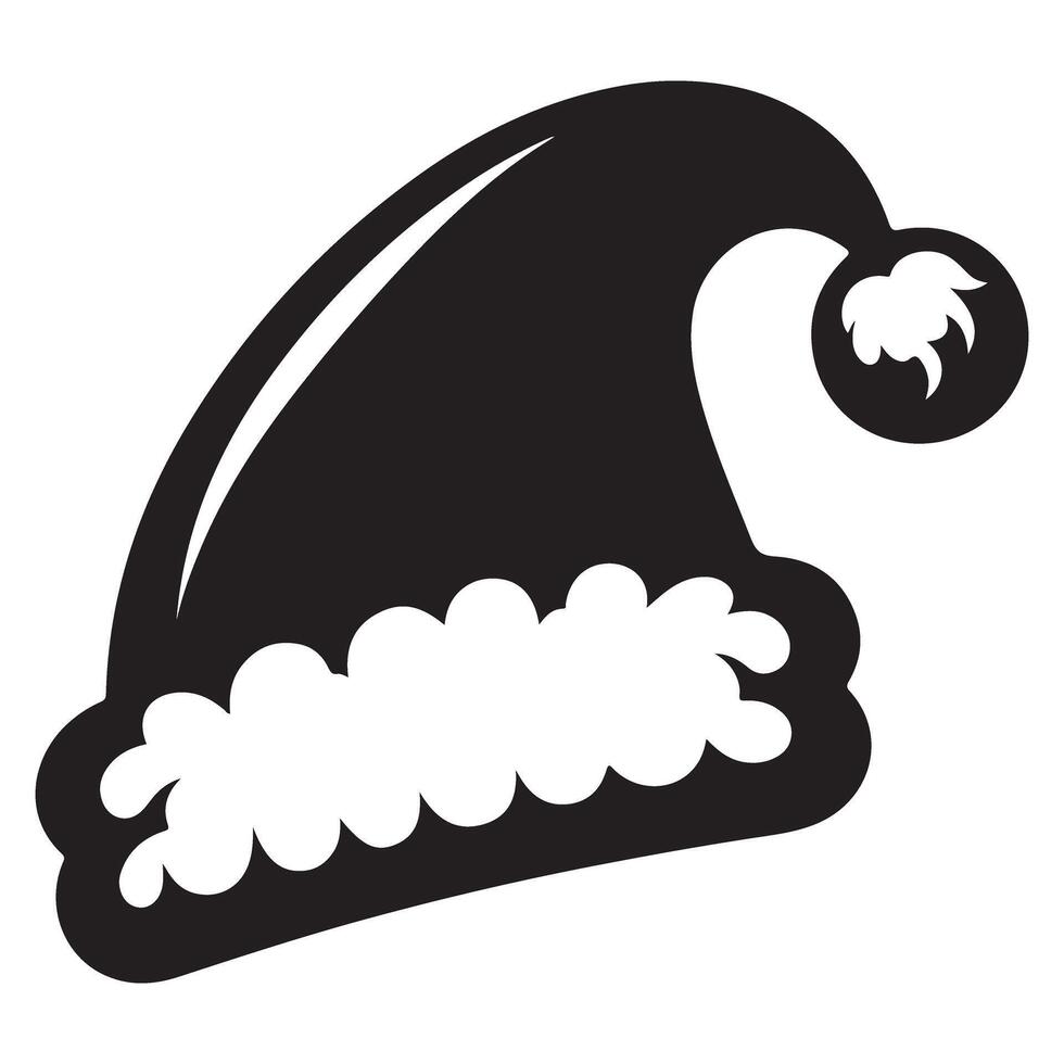 Festive Christmas Santa Hat Silhouette Illustration for Holiday Season vector