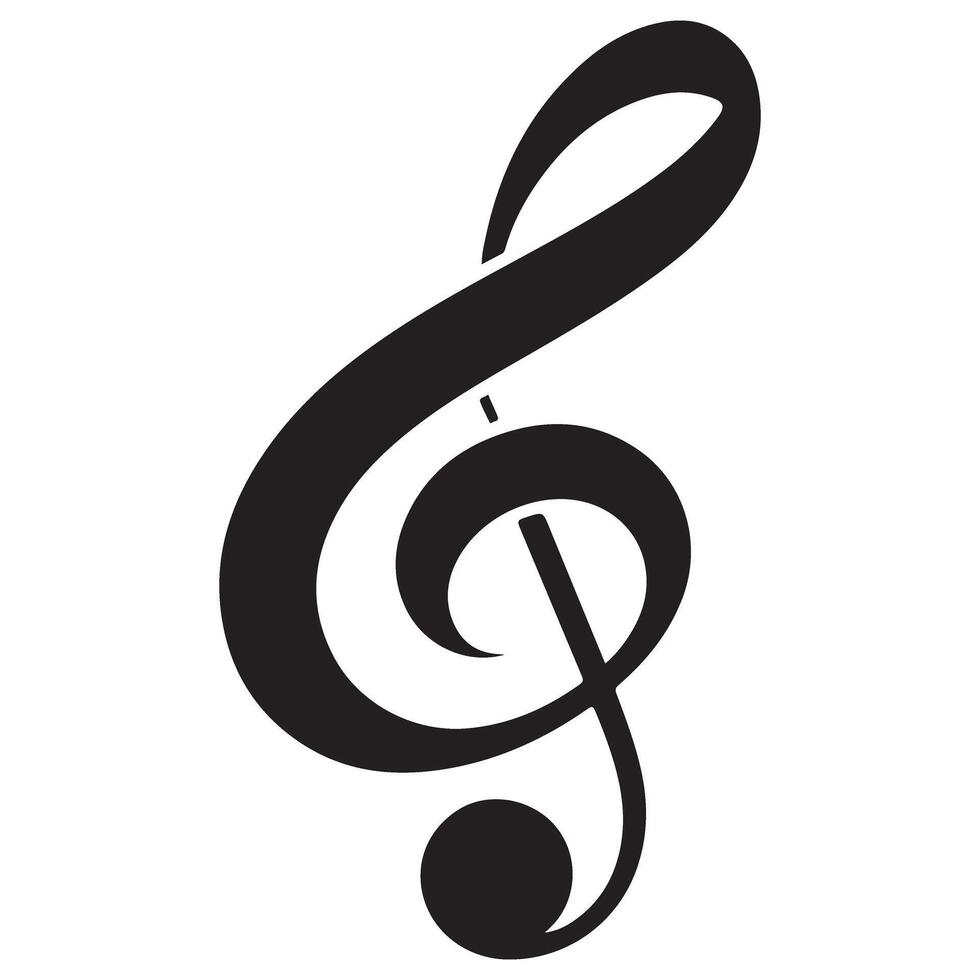Elegant Musical Note Treble Clef Symbol for Musicians and Composers vector