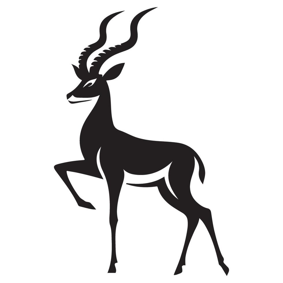 Proud Sable Antelope Illustration Standing Tall Wildlife Image vector