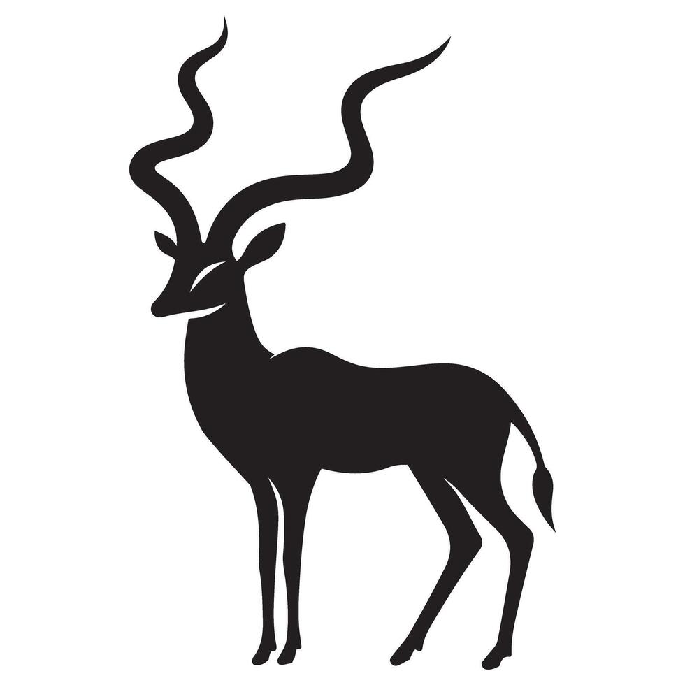 Striking Kudu Antelope Silhouette Art for Nature Inspired Designs vector
