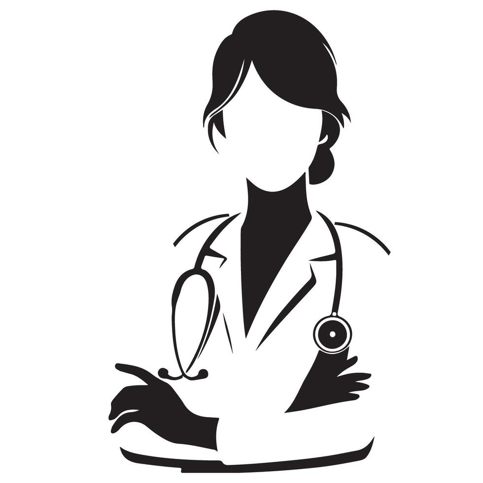 Medical Doctor Silhouette Graphic Illustration for Healthcare Content vector