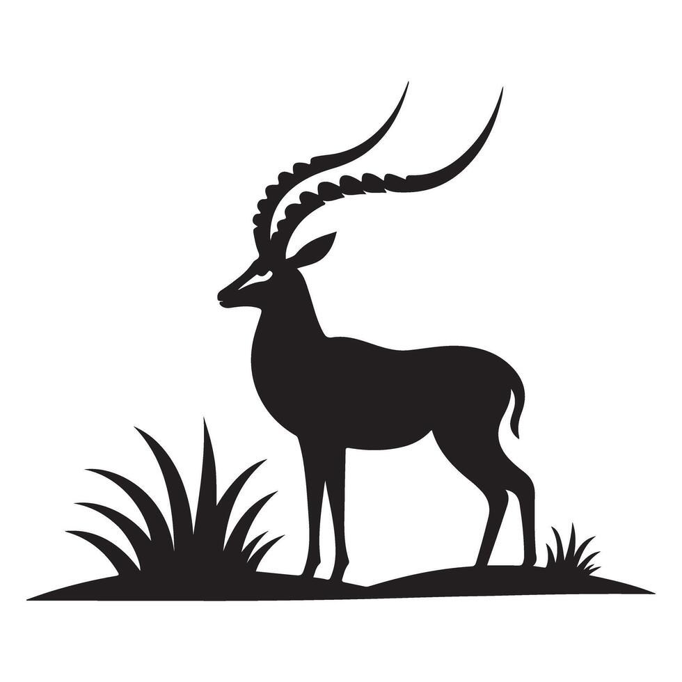 Sable Antelope in Nature Silhouette Illustration a Wildlife Image vector