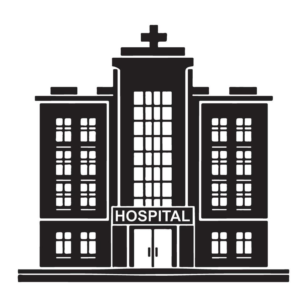 Comprehensive Hospital Building Illustration for Healthcare and Medical Services vector