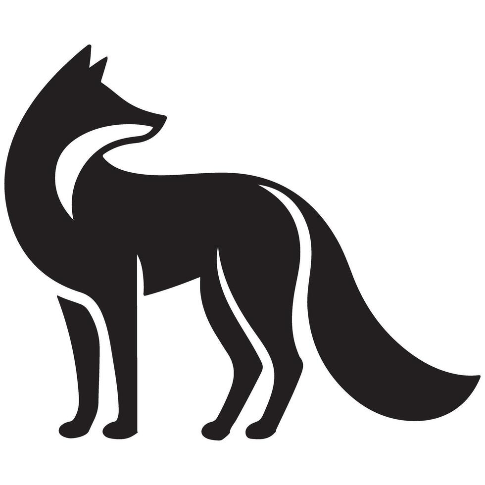 Fox Silhouette Illustration Elegant Wild Animal and Forest Creature Design vector