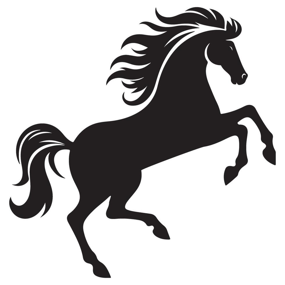 Energetic Horse Silhouette Image Conveying Raw Power Design vector