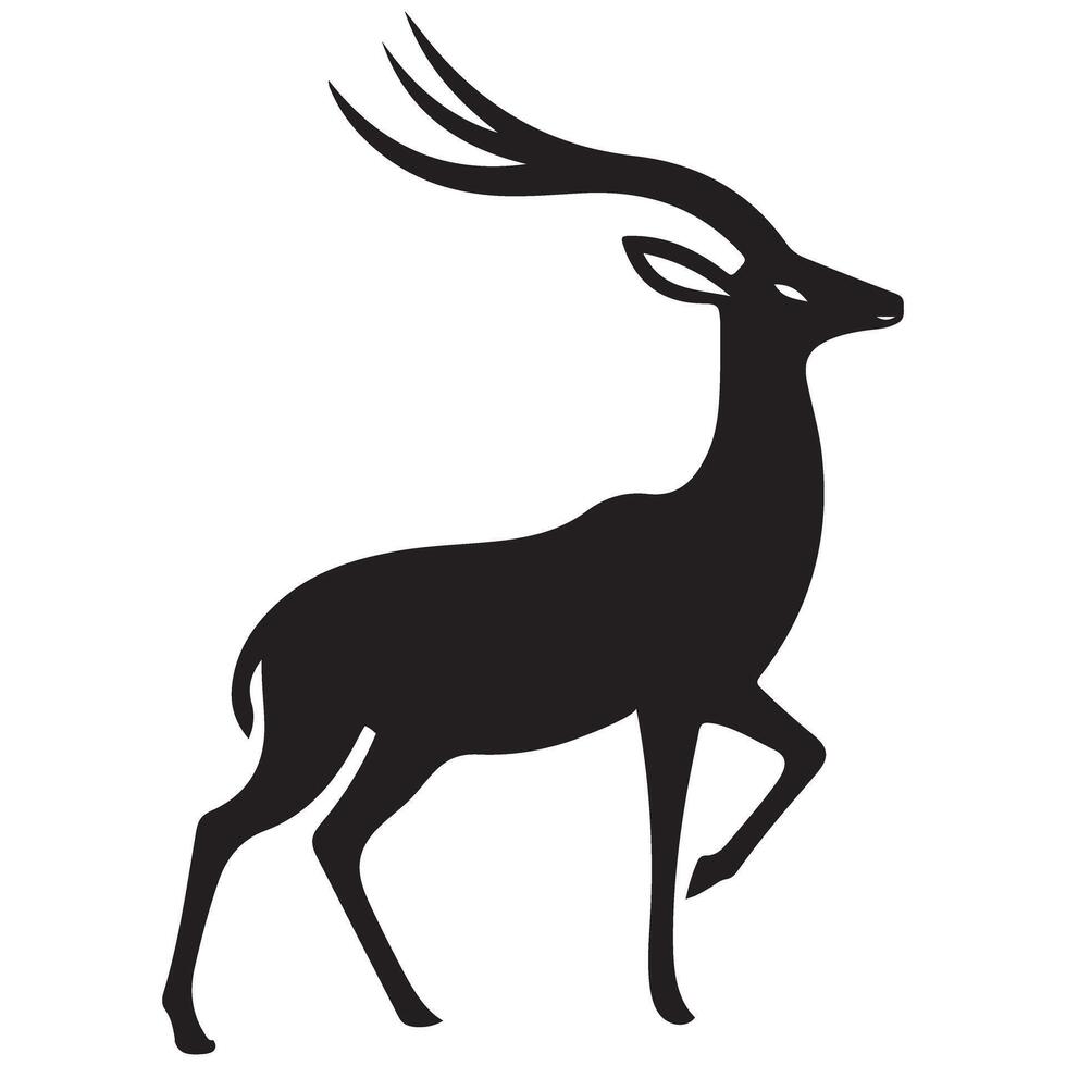Graceful Gazelle Silhouette Design for Nature and Wildlife Projects vector