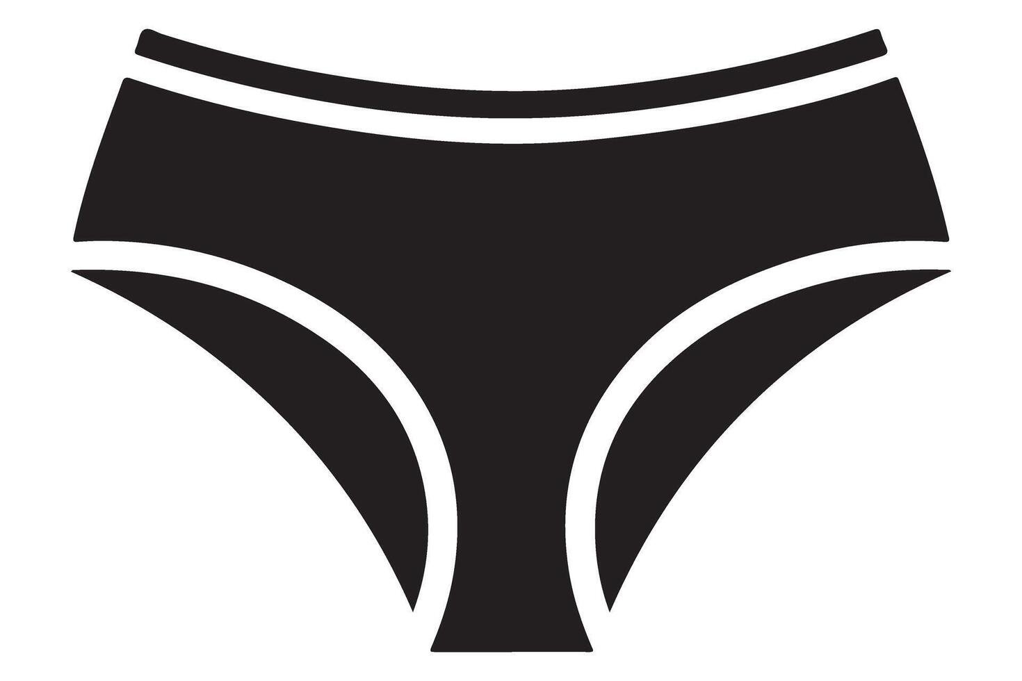 Modern Panties Silhouette Comfortable Underwear Simple Design for Ladies vector
