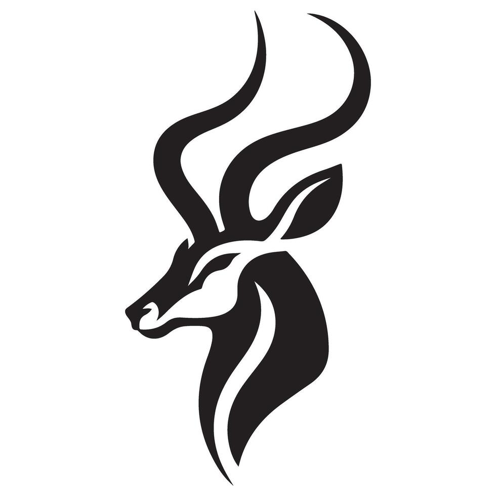 Detailed Sable Antelope Head a Silhouette Illustration Image vector