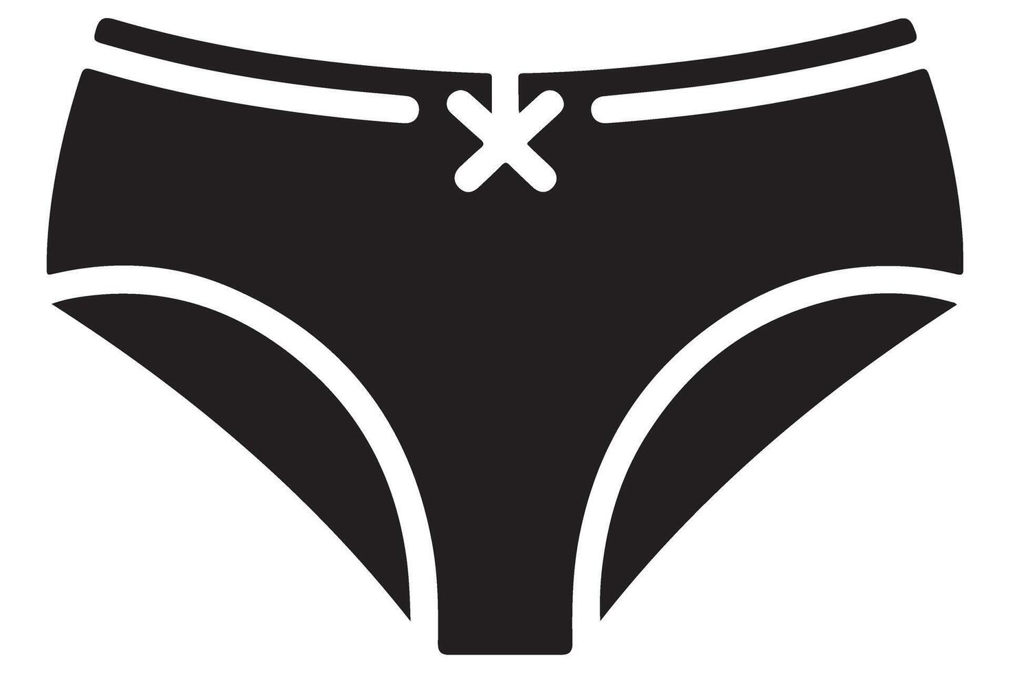 Feminine Panties with Bow Comfortable Underwear Silhouette for Women vector