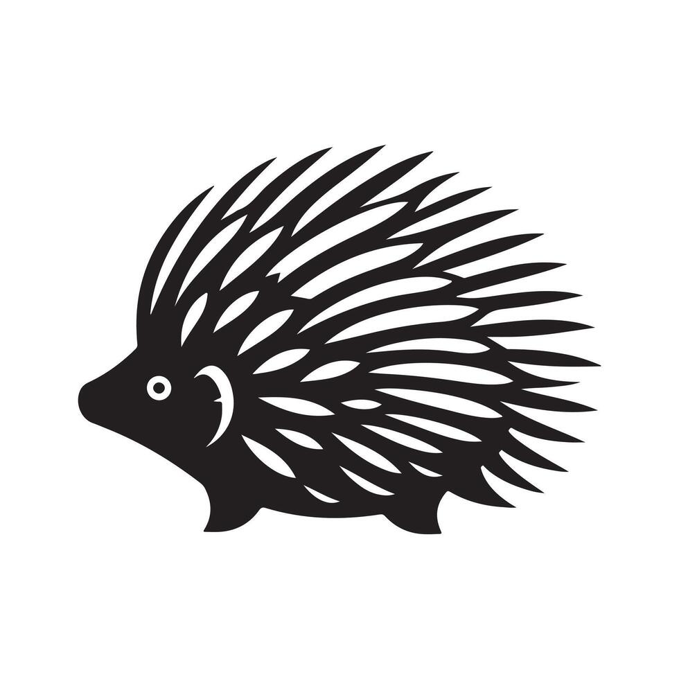 Black Porcupinefish Silhouette for Logo Design vector