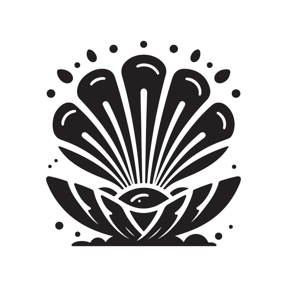 Black Silhouette Clams for Creative Projects vector