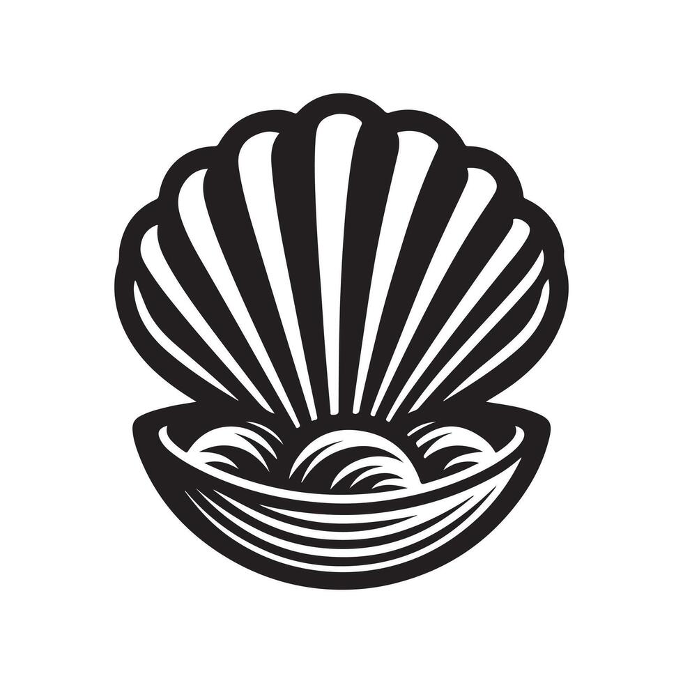 High Resolution Clams Black Illustration vector
