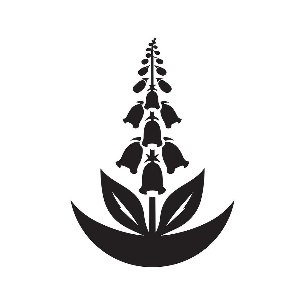 Black Foxglove Silhouette for Business Use vector