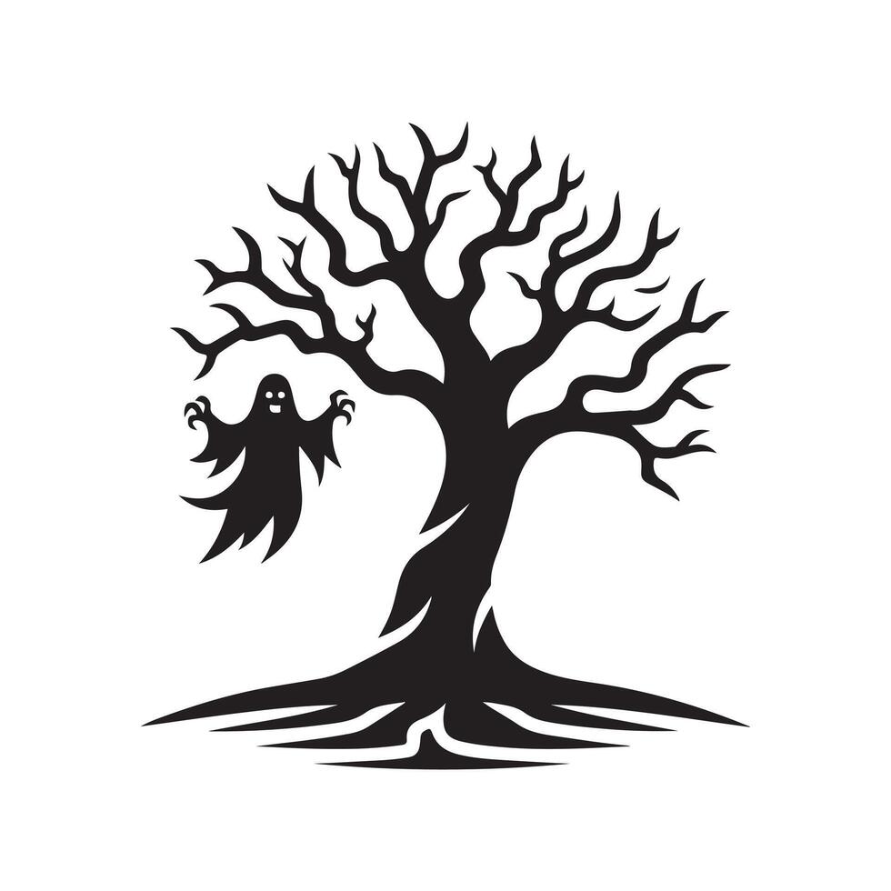 Halloween Tree Black Design for Fashion vector