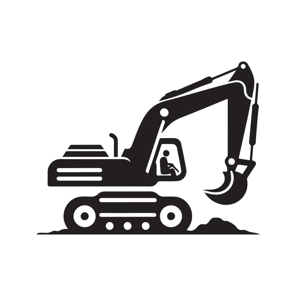 Excavator Silhouette for Graphic Designers vector