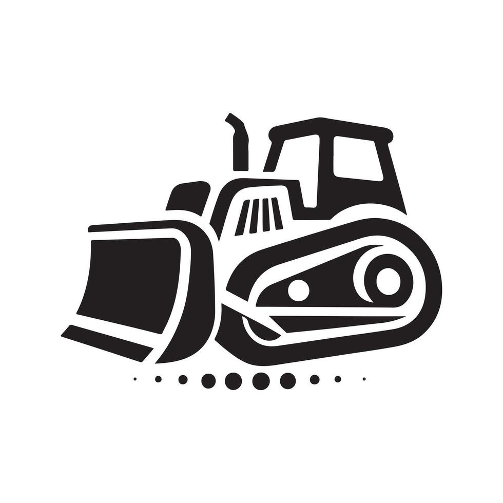 Bulldozer Silhouette in Black for Print vector