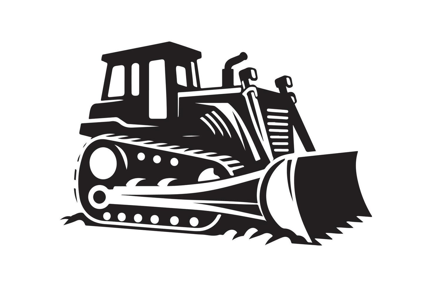 Bulldozer Black Illustration for Web Elements vector