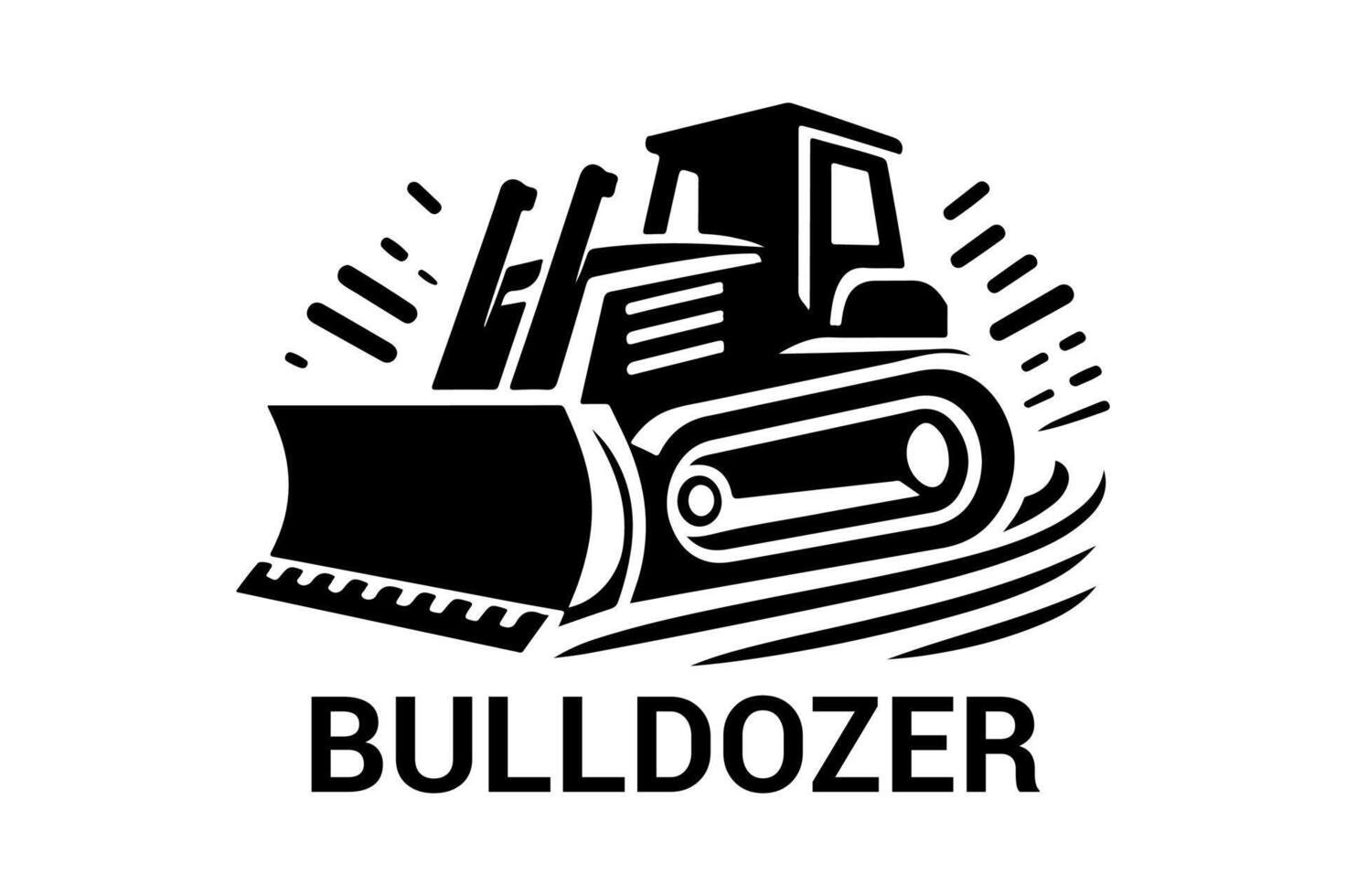 Black Bulldozer Silhouette for Flyers and Ads vector