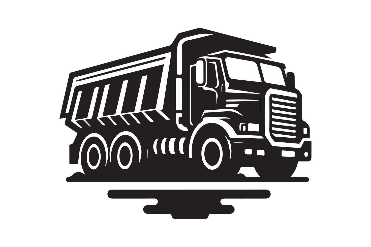 Professional Dump Truck Black Image vector