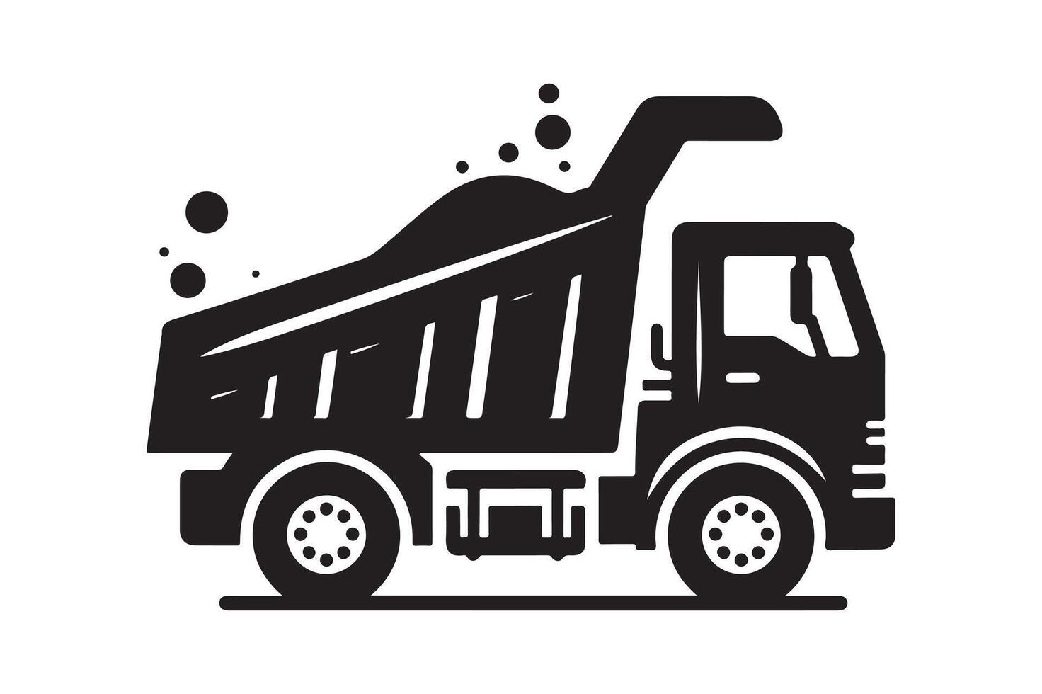 Dump Truck Black Silhouette for Marketing vector