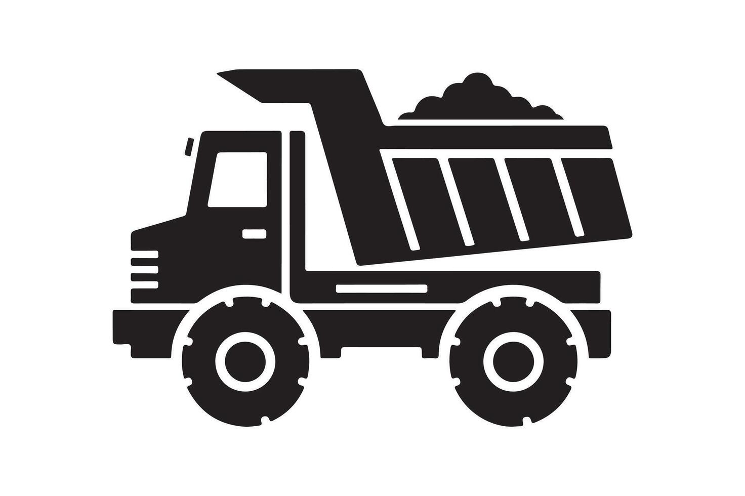 Dump Truck Black Image for Web Projects vector
