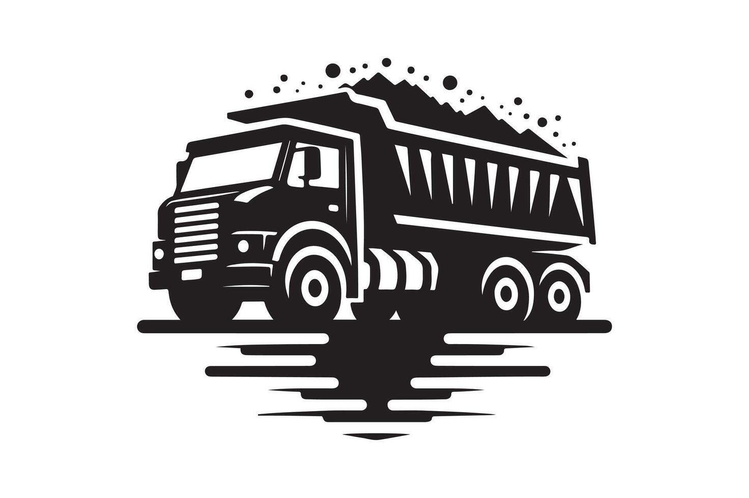 Dump Truck Black Design for Creative Use vector