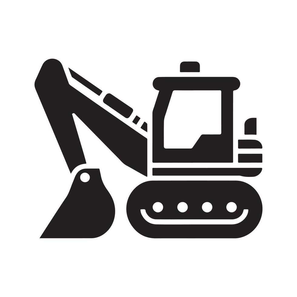 Backhoe Black Silhouette for Illustrations vector