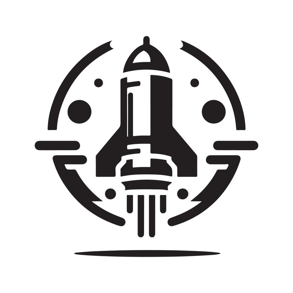 Space Capsule Black Silhouette for Branding vector