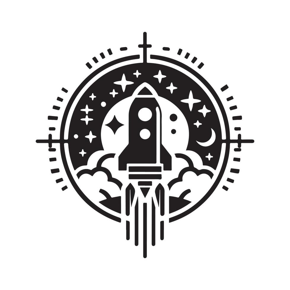 Simple Space Capsule Silhouette in Black vector