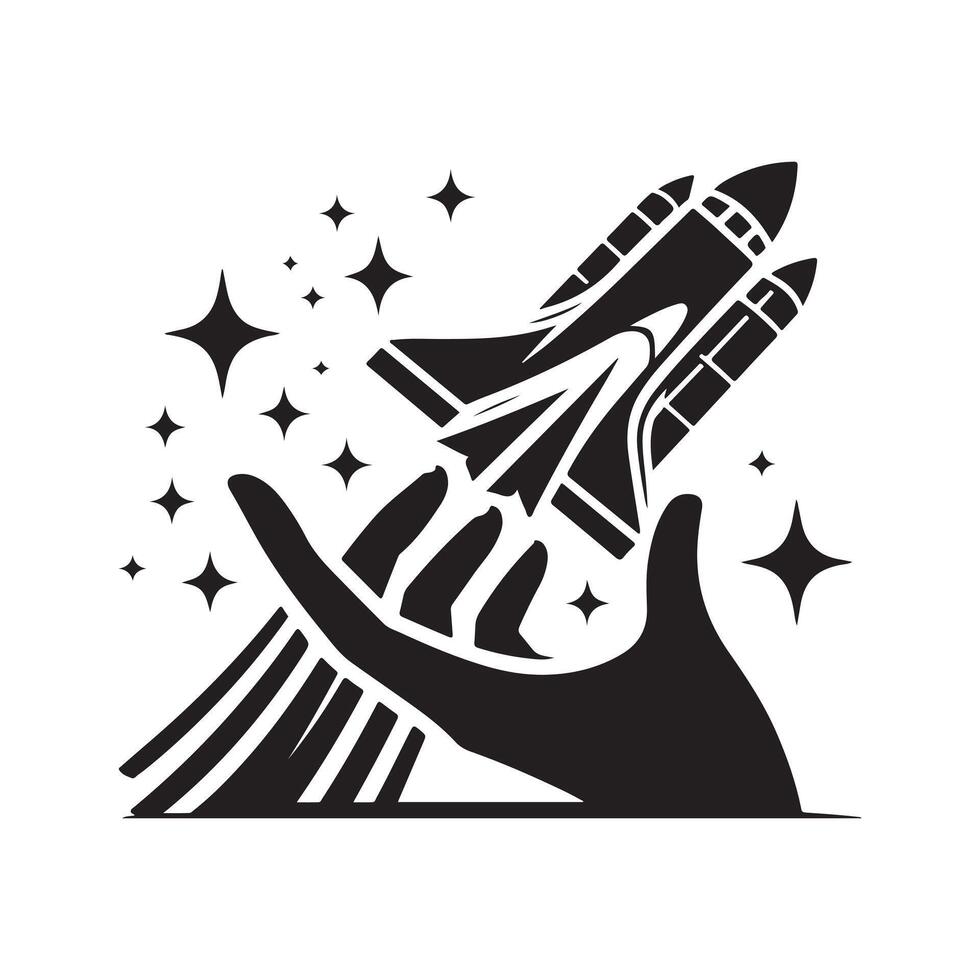 Space Shuttle Black Image for Commercial Use vector