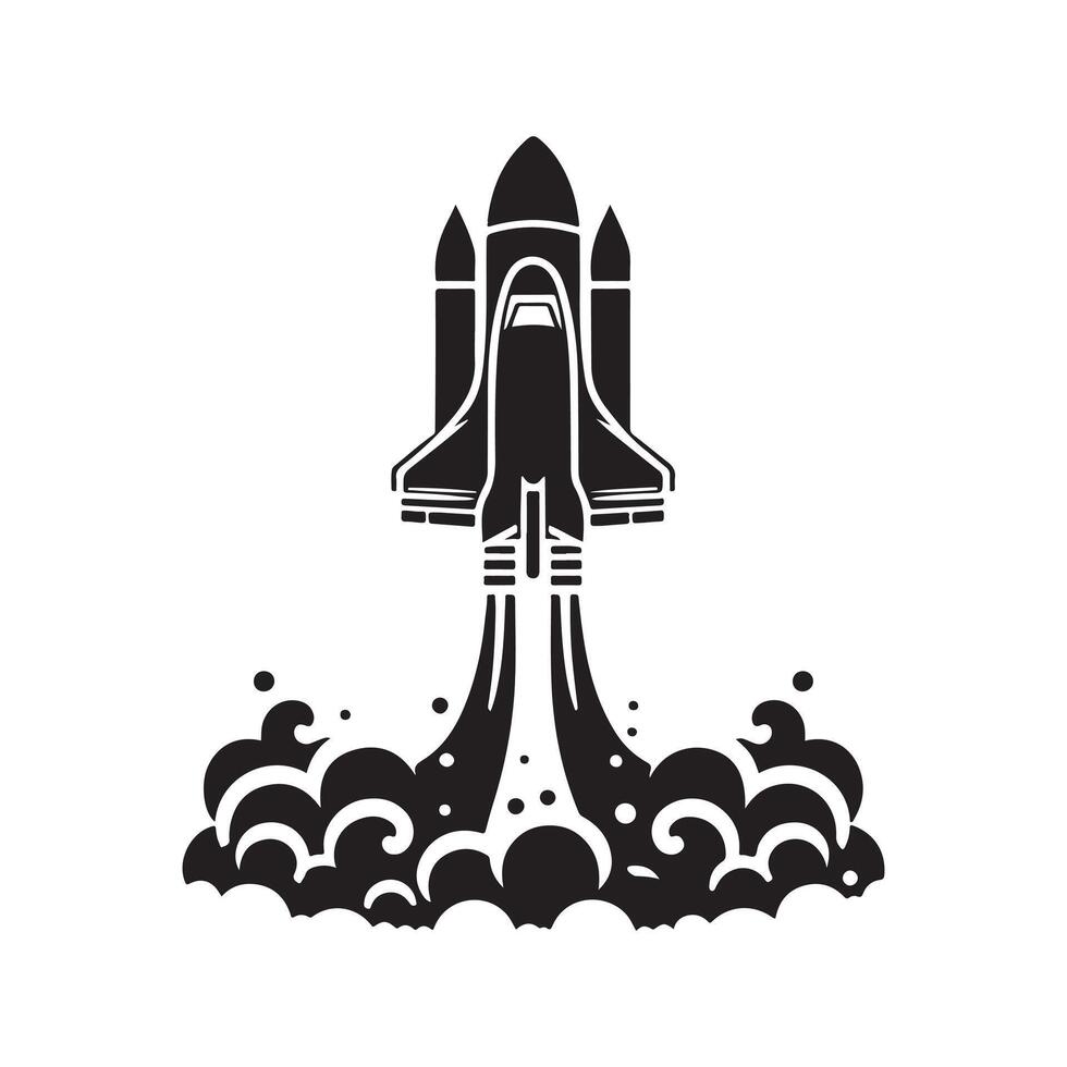 Space Shuttle Black Image for Graphic Designers vector