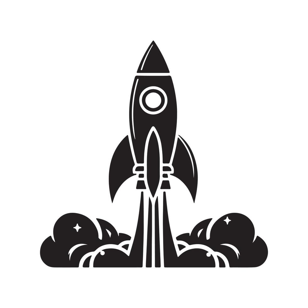 High Quality Rocket Silhouette Design vector