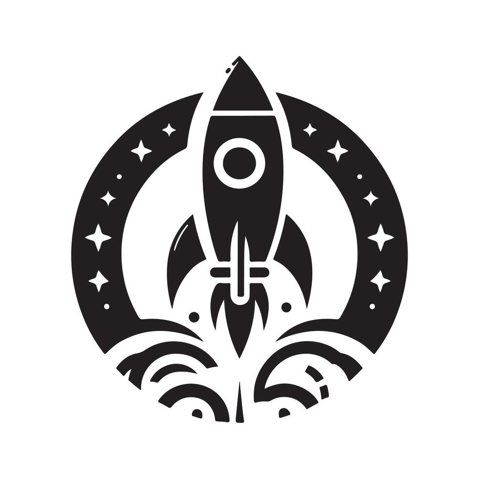 Rocket Black Design for Logos vector