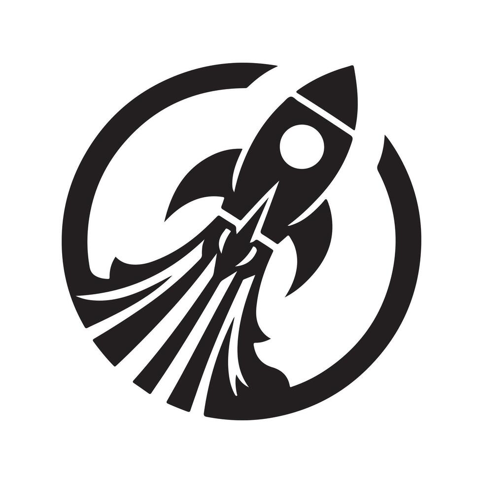 Clean Rocket Silhouette Artwork vector