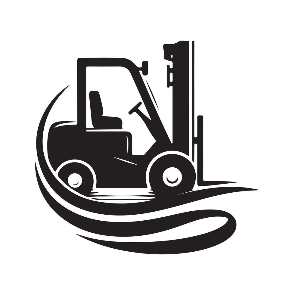 Forklift Black Silhouette for Icons and Logos vector