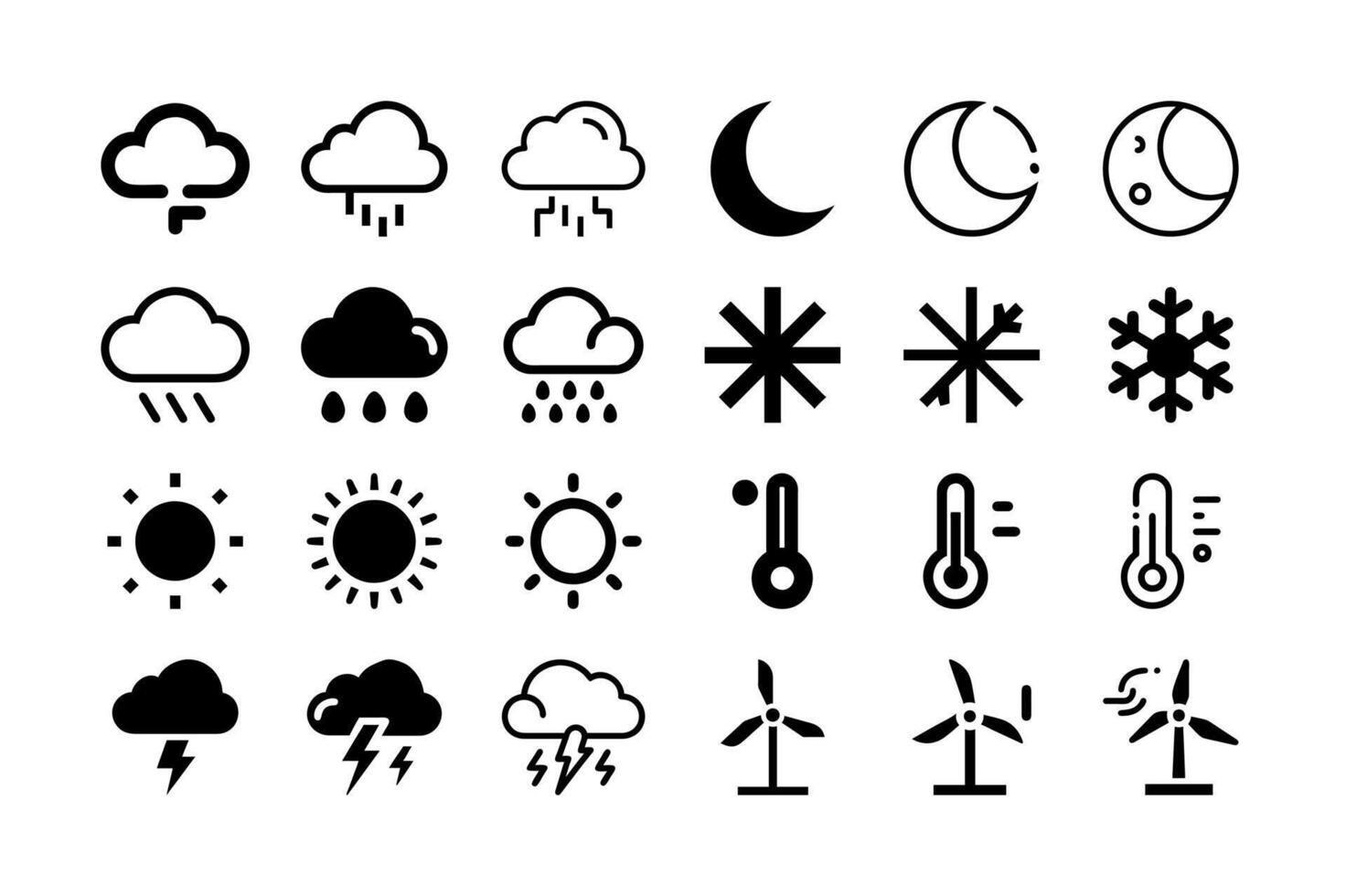 Weather Icons Set for Forecast and Weather Updates vector