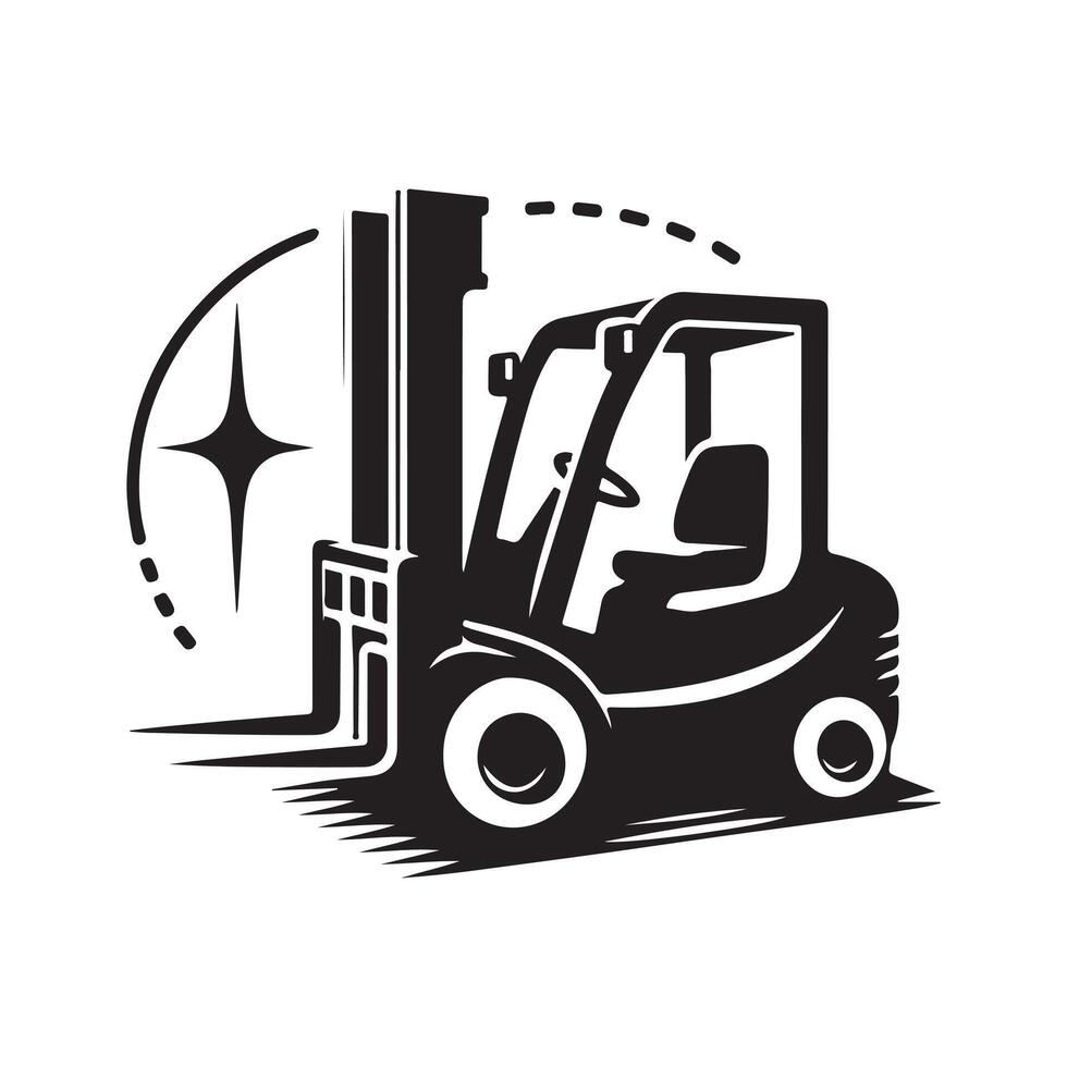 Warehouse Forklift Black Art vector