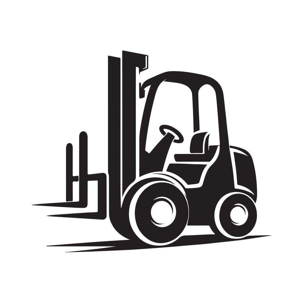 Black Forklift Illustration for Commercial Use vector
